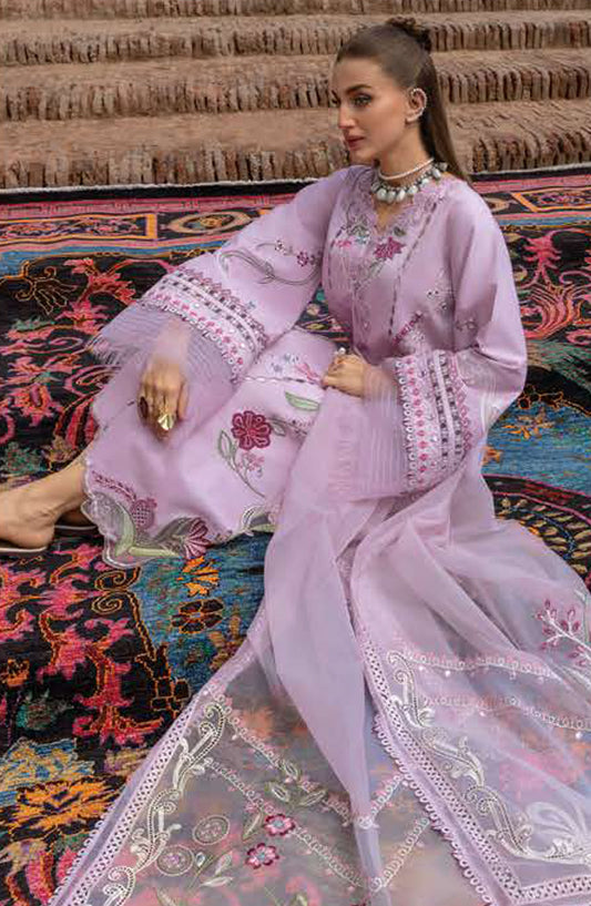 Crimson Embroidered Lawn Unstitched 3 Piece Suit - D-03-B Mirror Garden - CR25LL - Purple - Summer Collection