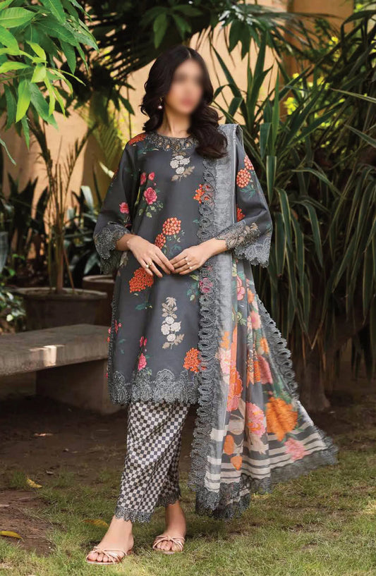 Charizma Range Embroidered Lawn with Embroidered Voile Dupatta Vol 03 - CRN4-19