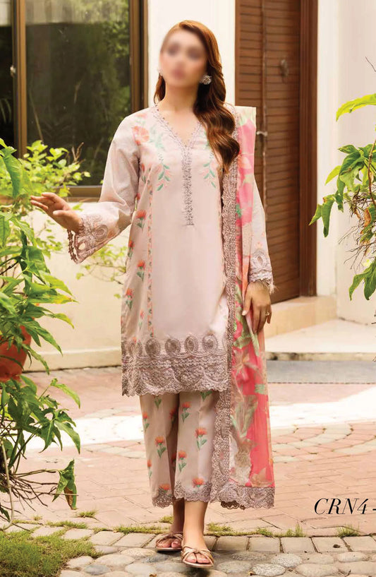 Charizma Range Embroidered Lawn with Embroidered Voile Dupatta Vol 03 - CRN4-23