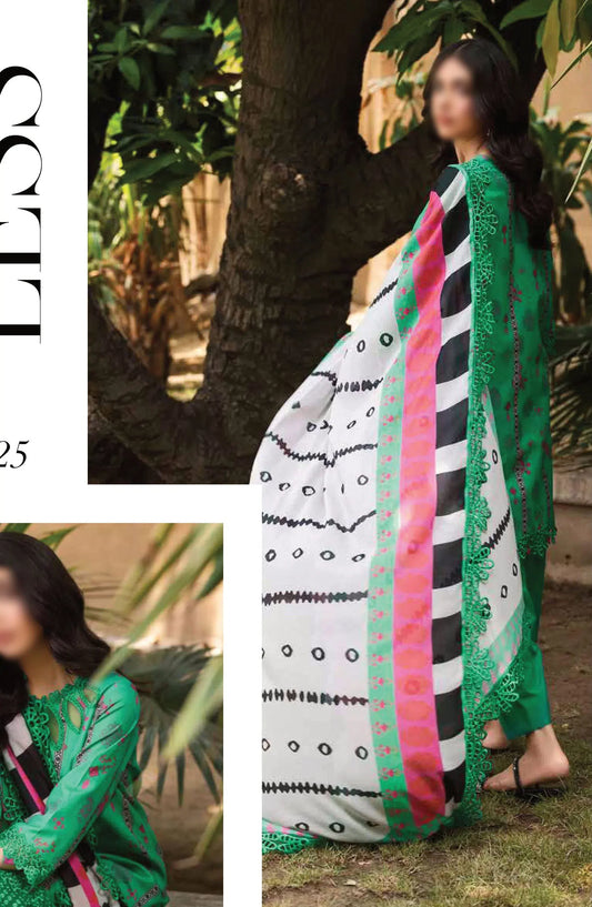 Charizma Range Embroidered Lawn with Embroidered Voile Dupatta Vol 03 - CRN4-25