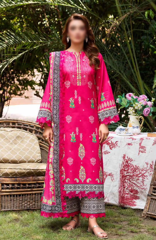 Charizma Range Embroidered Lawn with Embroidered Voile Dupatta Vol 03 - CRN4-26