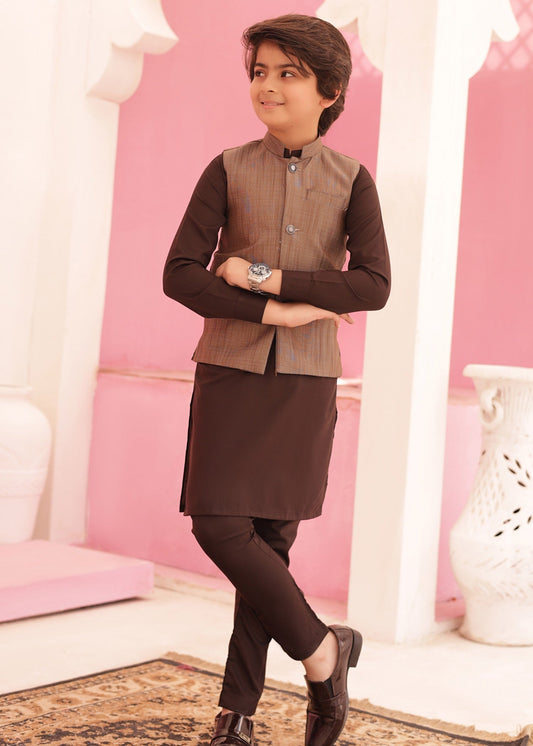 Classic Brown Waistcoat Suit EW08
