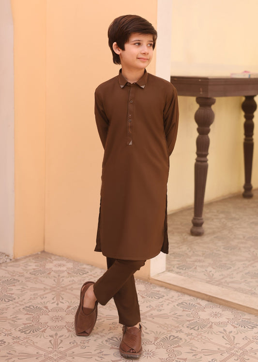 Caramel Shirt Collar Designing kurta trouser KT 44