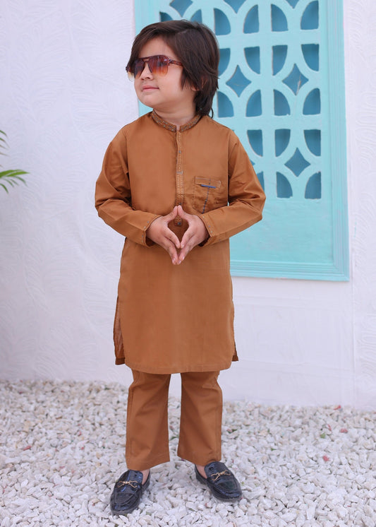Almond Brown Kurta Trouser-AH 005