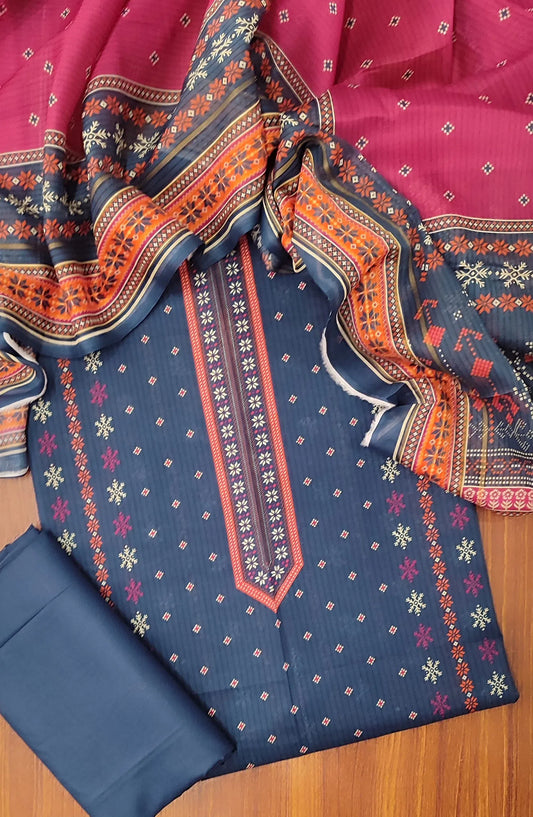 Classic Unstitched Printed Lawn 3 Pcs Collection 2024 - CUPL 09