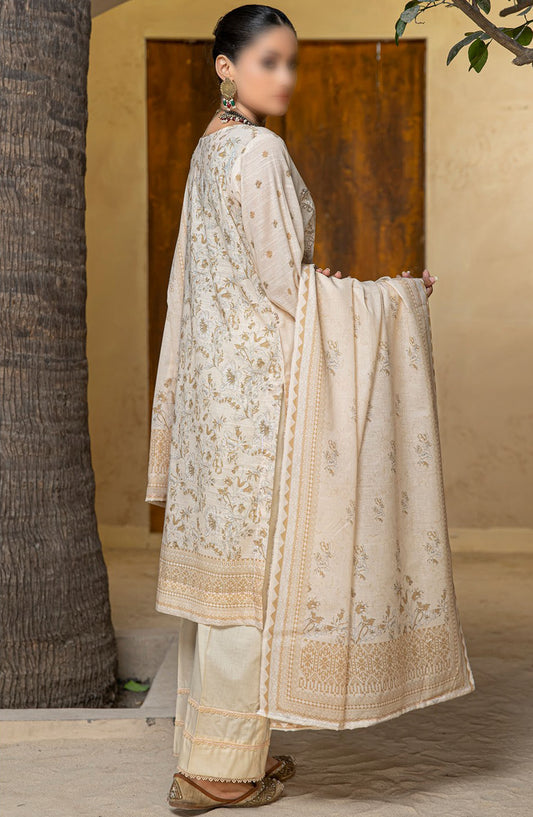 Tabeer by Al Karim Embroidered Lawn Unstitched 3 Piece Suit - D-01 - ALK25TFL - Off White - Summer Collection