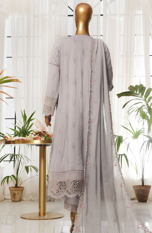 Bin Saeed Embroidered Organza Stitched 3 Piece Suit - D-01 - BS25LOCF - Purple - Festive Collection
