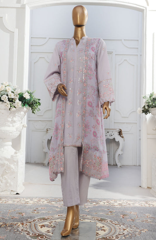 Bin Saeed Embroidered Cotton Stitched 3 Piece Suit - D-02 - BS25EKJ - Purple - Summer Collection