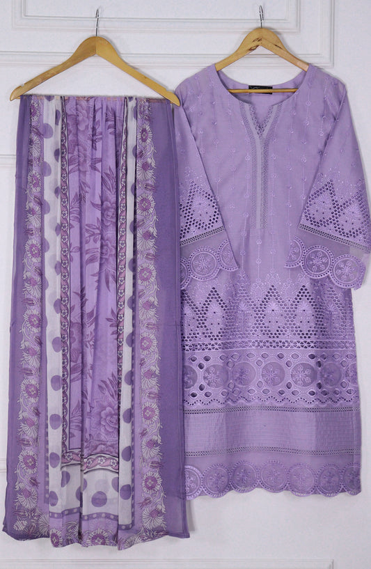 Emerge Embroidered Lawn Stitched 3 Piece Suit - D-02 - EM25CL3 - Purple - Summer Collection