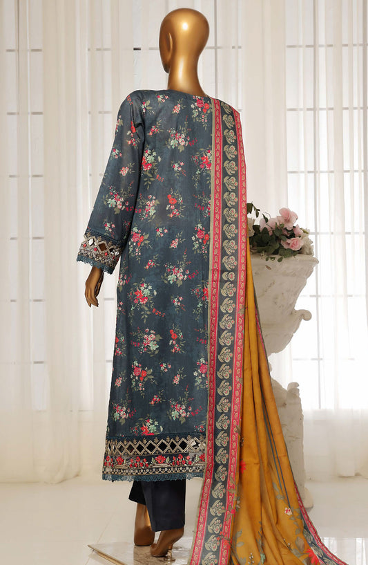 Sadabahar Embroidered Lawn Stitched 3 Piece Suit - D-02 - SBD25FC - Blue - Summer Collection