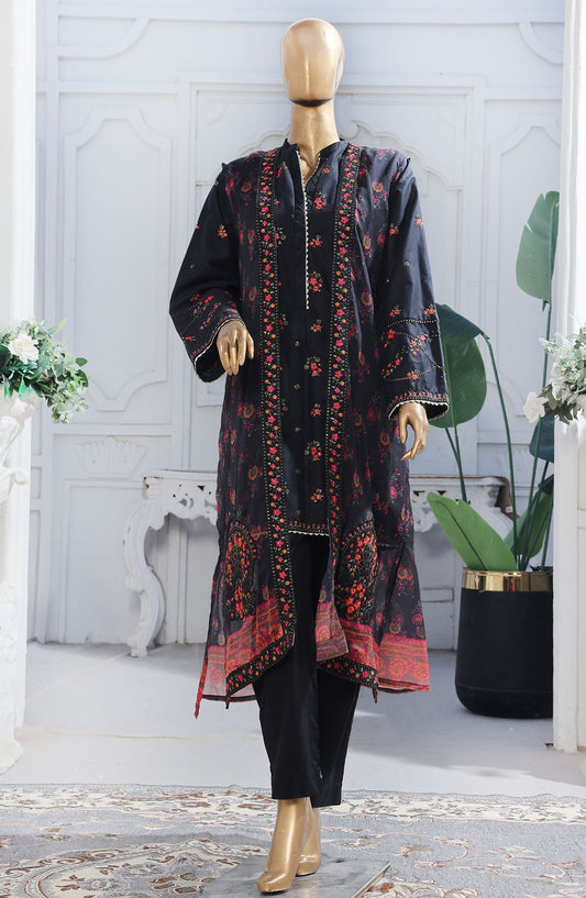 Bin Saeed Embroidered Cotton Stitched 3 Piece Suit - D-04 - BS25EKJ - Black - Summer Collection