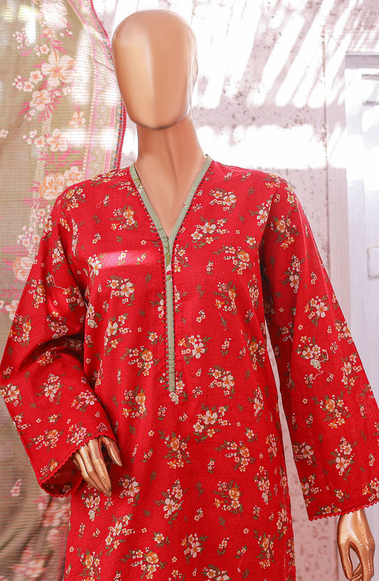 Bin Saeed Printed Lawn Stitched 3 Piece Suit - D-04 - BS25EPLV5 - Red - Summer Collection