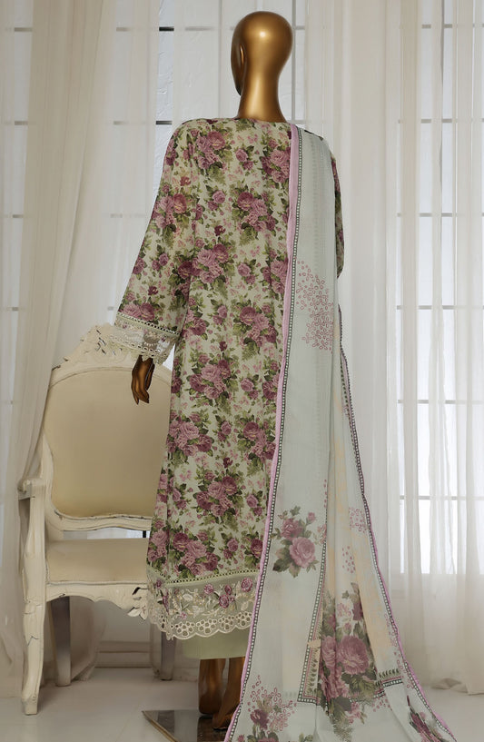 Sadabahar Embroidered Lawn Stitched 3 Piece Suit - D-04 - SBD25FCV2 - Off White - Summer Collection