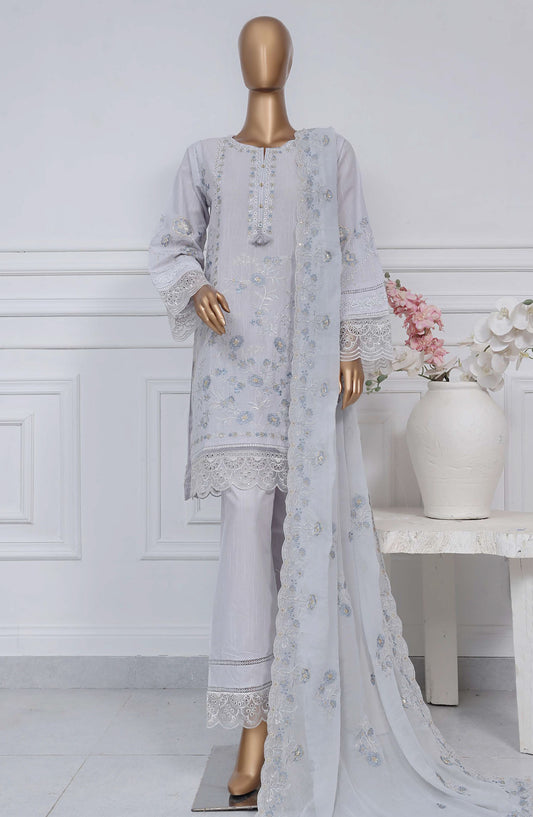 Sadabahar Embroidered Cotton Stitched 3 Piece Suit - D-04 - SB25LES - Grey - Spring Collection
