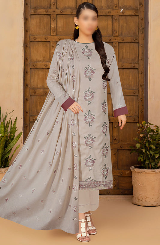 Zarqa by Al karim Embroidered Lawn Unstitched 3 Piece Suit - D-05 - ALK25ZV1 - Grey - Summer Collection