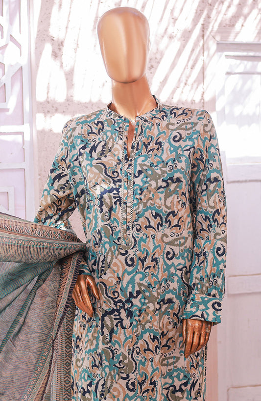Bin Saeed Printed Lawn Stitched 3 Piece Suit - D-05 - BS25EPLV5 - Grey - Summer Collection