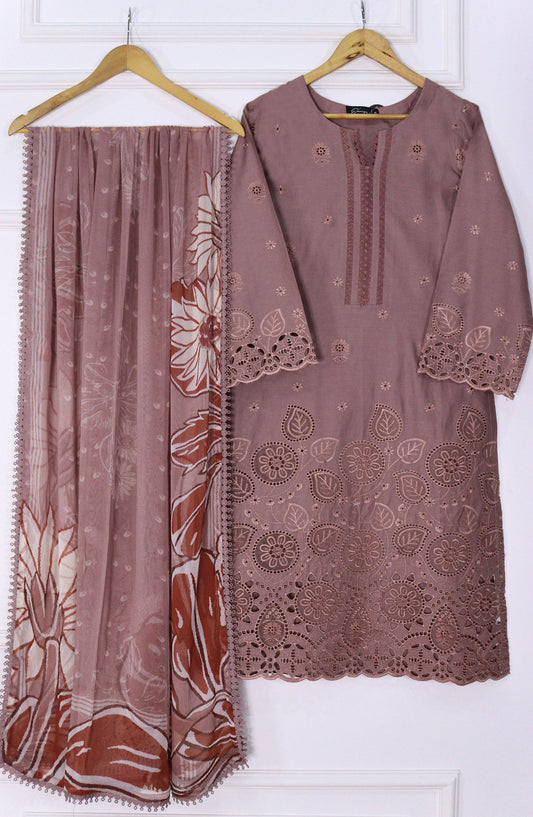 Emerge Embroidered Lawn Stitched 3 Piece Suit - D-05 - EM25CL3 - Pink - Summer Collection