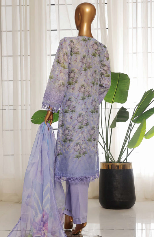 Sadabahar Chikankari Lawn Stitched 3 Piece Suit - D-05 - SBD25FC - Purple - Summer Collection