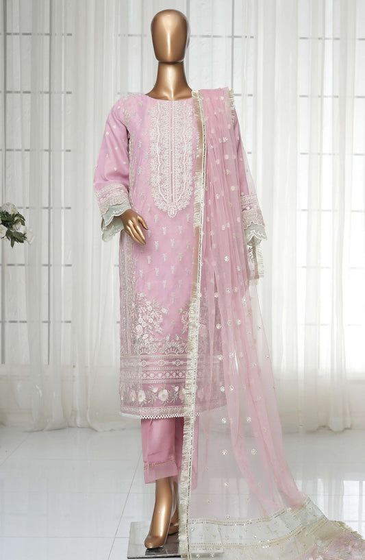Sadabahar Embroidered Organza Stitched 3 Piece Suit - D-05 - SBD25MP14 - Pink - Festive Collection