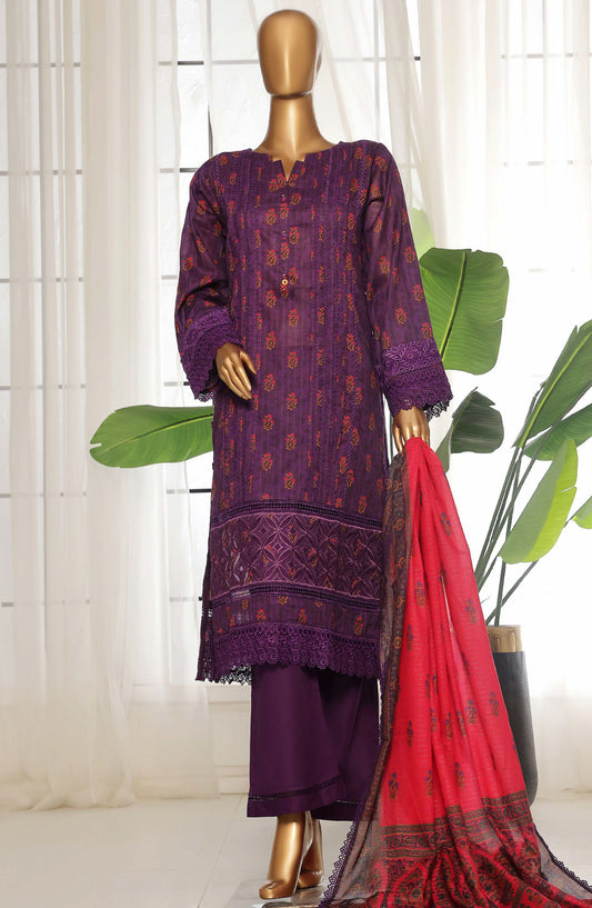 Rania by Sadabahar Embroidered Lawn Stitched 3 Piece Suit - D-05 - SBD25REV2 - Purple - Summer Collection