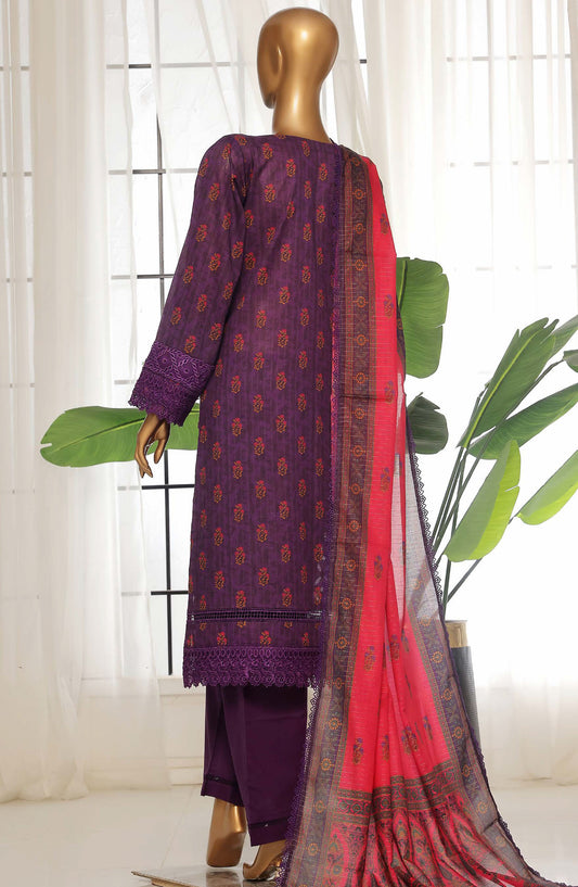 Rania by Sadabahar Embroidered Lawn Stitched 3 Piece Suit - D-05 - SBD25REV2 - Purple - Summer Collection
