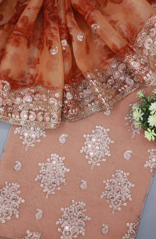 Tehwar Exclusive Embroidered Organza Collection 2024 By Amna Khadija - D-05