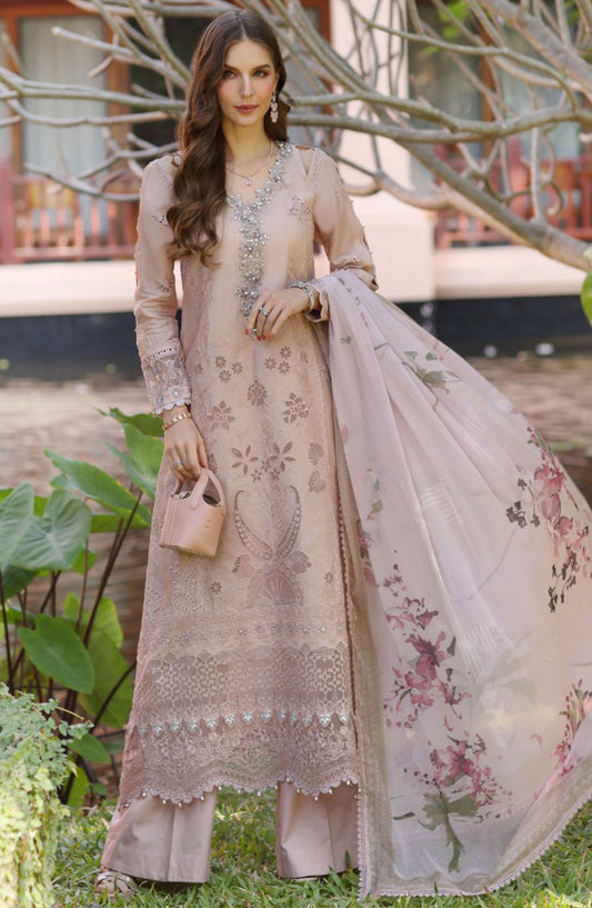 Noor by Saadia Asad Embroidered Lawn Unstitched 3 Piece - D-06-B - SA25ELL - Purple - Summer Collection