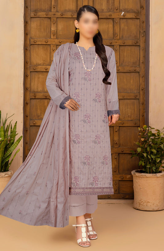 Zarqa by Al karim Embroidered Lawn Unstitched 3 Piece Suit - D-06 - ALK25ZV1 - Purple - Summer Collection