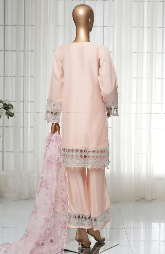 Sadabahar Embroidered Organza Stitched 3 Piece Suit - D-06 - SBD25MP14 - Peach - Festive Collection