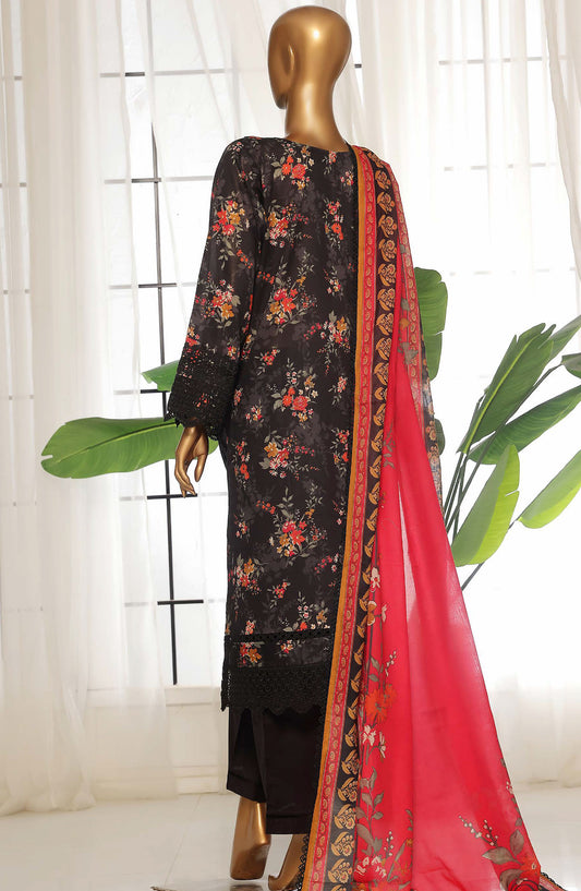 Rania by Sadabahar Embroidered Lawn Stitched 3 Piece Suit - D-06 - SBD25REV2 - Black - Summer Collection