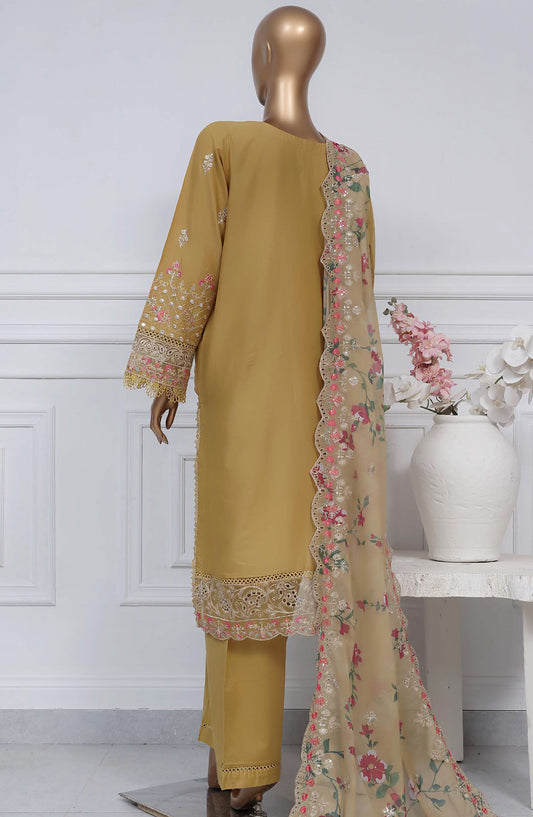 Sadabahar Embroidered Cotton Stitched 3 Piece Suit - D-06 - SB25LES - Mustard - Spring Collection