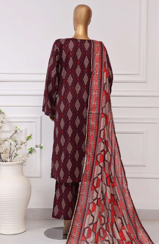 Sadabahar Printed Lawn Stitched 3 Piece Suit - D-07 - SBD25PLCV4 - Purple - Summer Collection