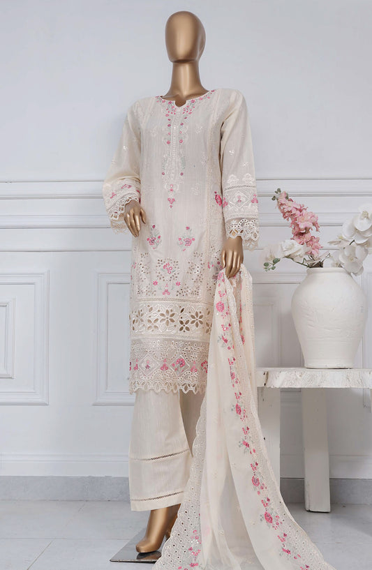 Sadabahar Embroidered Cotton Stitched 3 Piece Suit - D-07 - SB25LES - Off White - Spring Collection