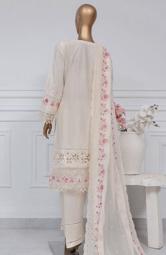 Sadabahar Embroidered Cotton Stitched 3 Piece Suit - D-07 - SB25LES - Off White - Spring Collection