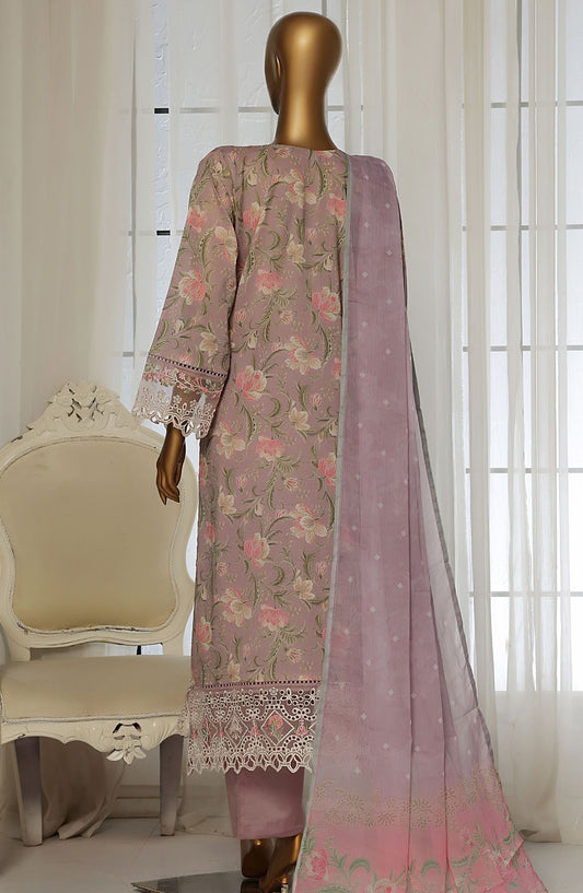 Sadabahar Embroidered Lawn Stitched 3 Piece Suit - D-08 - SBD25FCV2 - Purple - Summer Collection