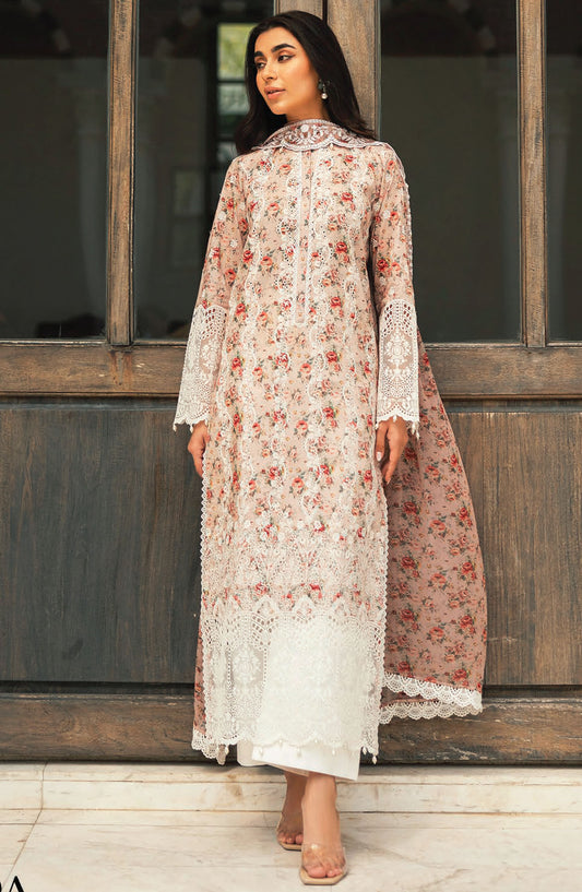 Zainab Chottani Chikankari Lawn Unstitched 3 Piece Suit - D-09A Lamia - ZBC25CL - Pink - Summer Collection