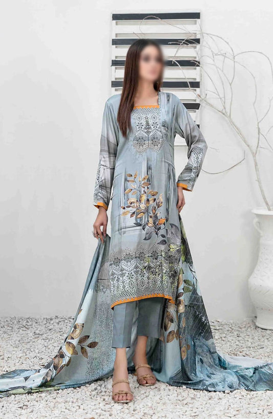 Imza - Embroidered Digital Printed Staple Collection - D-1096