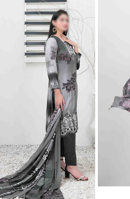 Imza - Embroidered Digital Printed Staple Collection - D-1097