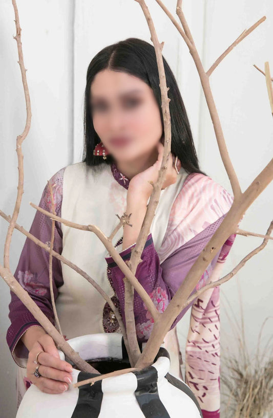 Imza - Embroidered Digital Printed Staple Collection - D-1098