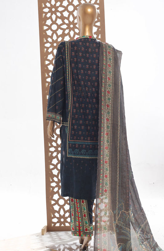 Bin Saeed Printed Lawn Stitched 3 Piece Suit - D-10 - BS25EPLV3 - Black - Summer Collection