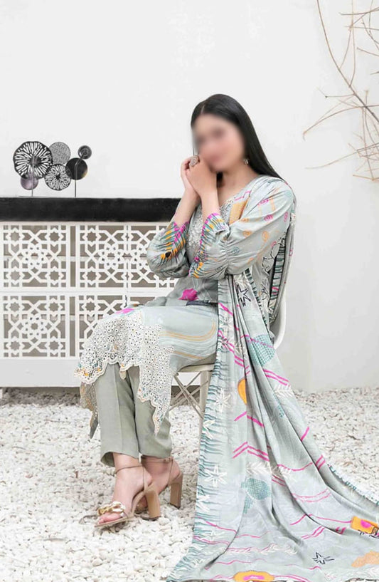 Imza - Embroidered Digital Printed Staple Collection - D-1100