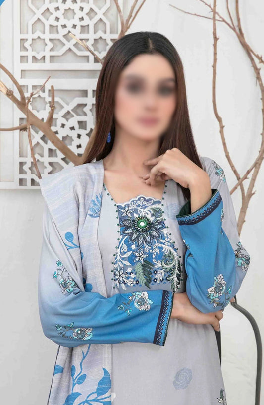Imza - Embroidered Digital Printed Staple Collection - D-1101