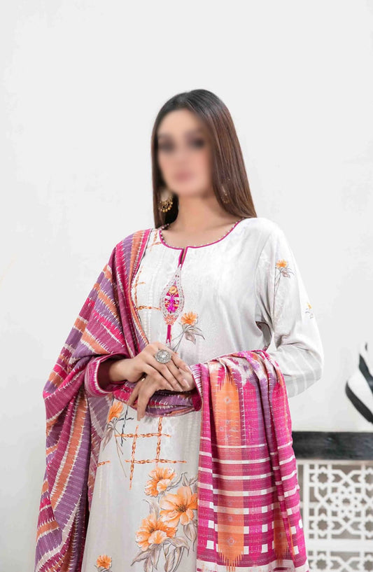 Imza - Embroidered Digital Printed Staple Collection - D-1102