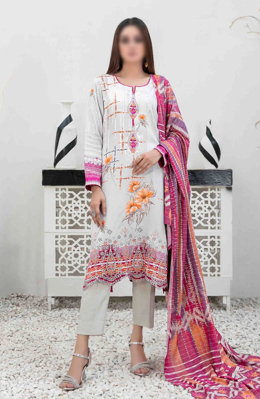Imza - Embroidered Digital Printed Staple Collection - D-1102