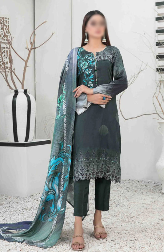 Imza - Embroidered Digital Printed Staple Collection - D-1103