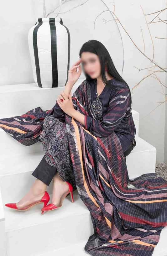 Imza - Embroidered Digital Printed Staple Collection - D-1104