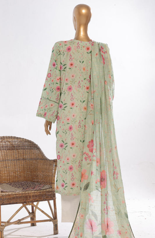Bin Saeed Printed Lawn Stitched 3 Piece Suit - D-11 - BS25EPLV3 - Green - Summer Collection