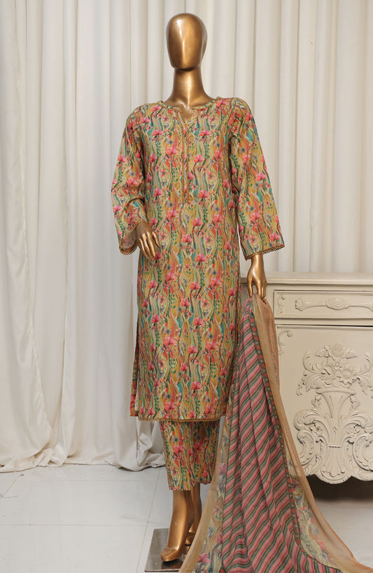 Bin Saeed Printed Lawn Stitched 3 Piece Suit - D-11 - BS25EPLV4 - Multi - Summer Collection