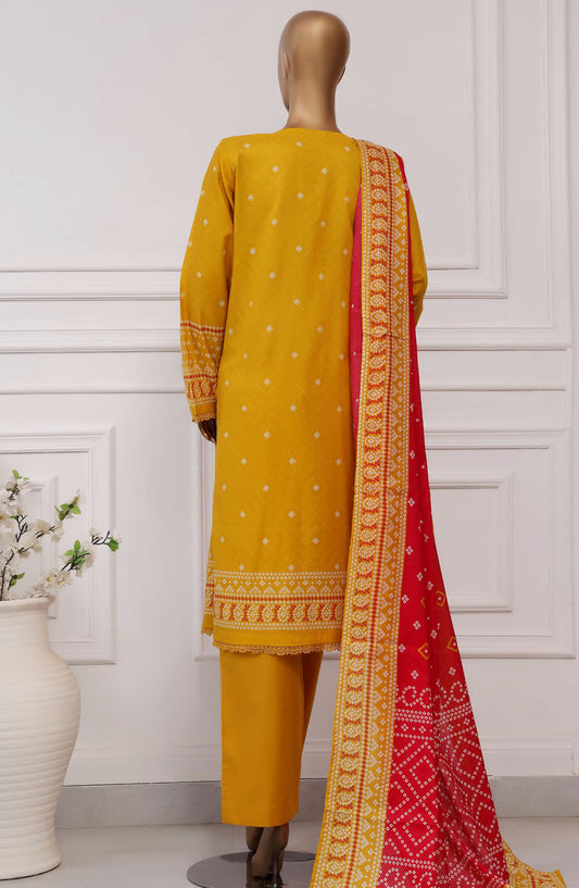 Sadabahar Printed Lawn Stitched 3 Piece Suit - D-11 - SBD25PLCV4 - Mustard - Summer Collection