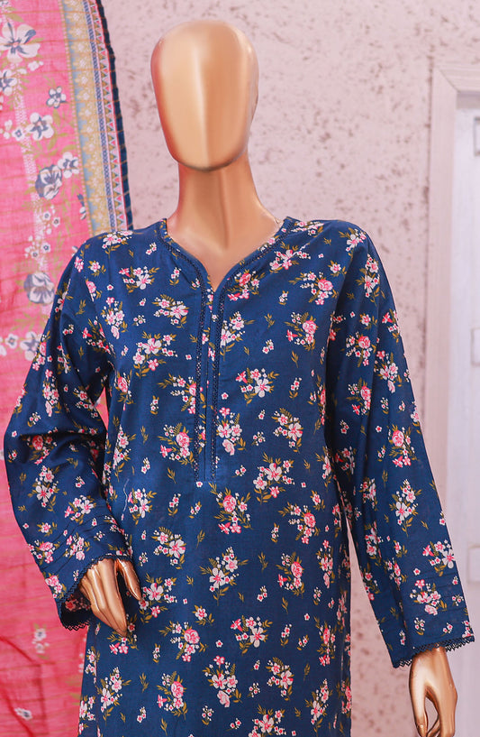Bin Saeed Printed Lawn Stitched 3 Piece Suit - D-12 - BS25EPLV5 - Blue - Summer Collection